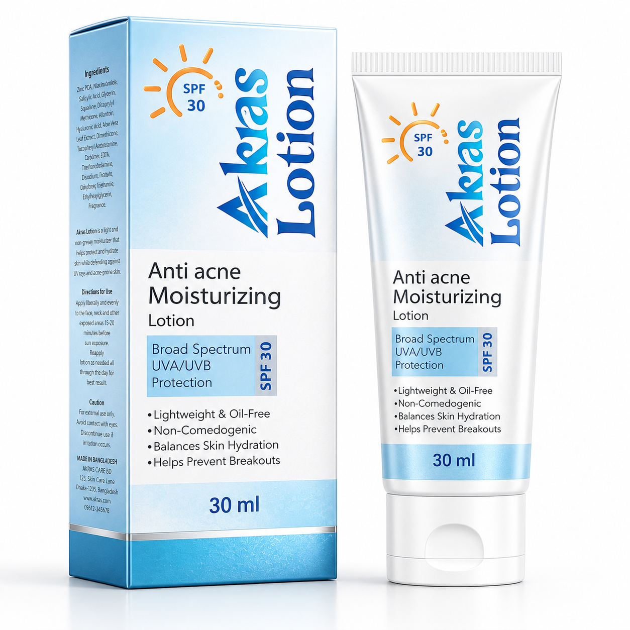 Akras Anti Acne Moisturizing Lotion